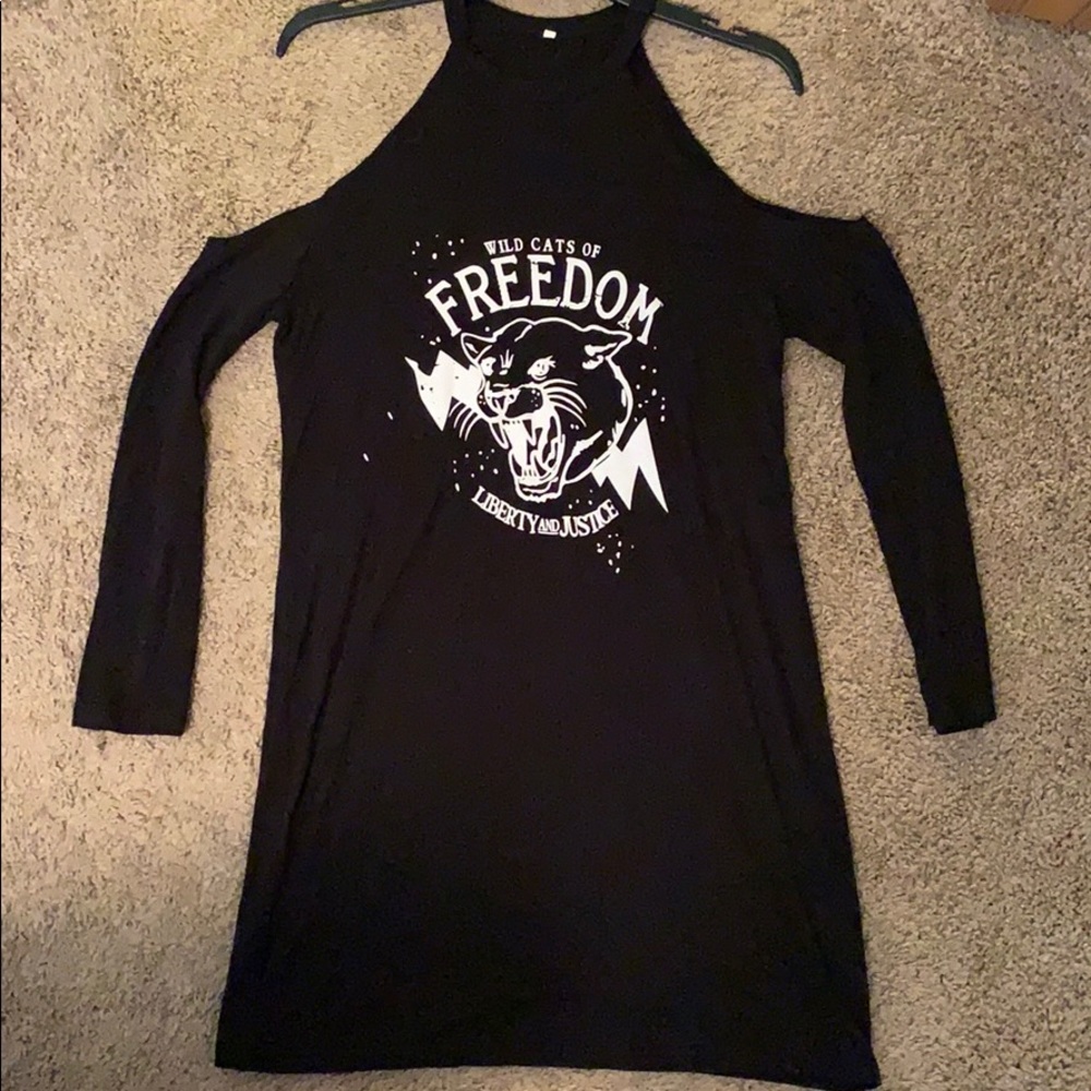 Black Cold Shoulder Dress